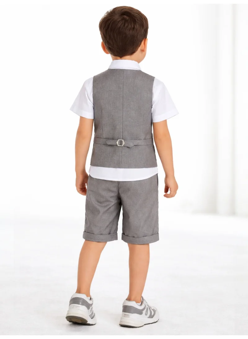 victor and jane Boys 4 Pc set Waistcoat, Shirt, Shorts & Bow Tie Set